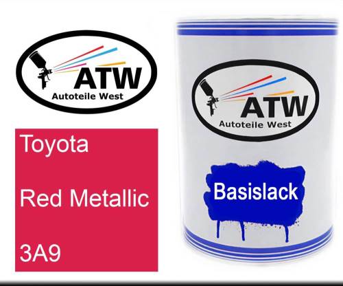 Toyota, Red Metallic, 3A9: 500ml Lackdose, von ATW Autoteile West.